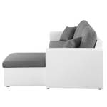 Ecksofa Coventry II Kunstleder/Webstoff - Grau / Weiß