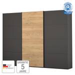 Schwebetürenschrank SKØP II Graphit / Asteiche - 270 x 235 cm - Ohne Spiegeltür/-en