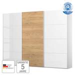 Schwebetürenschrank SKØP II Hochglanz Weiß / Asteiche - 270 x 235 cm - Ohne Spiegeltür/-en