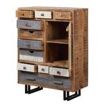 Kast New Rustic I Massief mangohout/metaal - mangohout/grijs