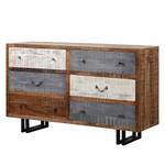 Kast New Rustic III Massief mangohout/metaal - mangohout/grijs