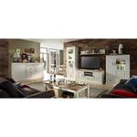Tv-meubel Curzu wit pijnboomhout/eikenhout - Eikenhouten look - Breedte: 150 cm