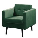 Fauteuil Croom microvezel - Velours Krysia: Donkergroen - Zonder hocker