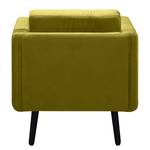 Fauteuil Croom microvezel - Velours Krysia: Olijfgeel - Zonder hocker