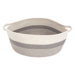 Panier de rangement Avallon I Tissu - Gris / Blanc