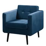 Fauteuil Croom Microfibre - Velours Krysia: Bleu foncé - Sans repose-pieds