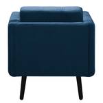 Fauteuil Croom microvezel - Velours Krysia: Donkerblauw - Zonder hocker