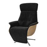 Fauteuil relax Anderson V Tissu Saia: Anthracite - Chrome brillant - Chêne