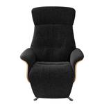 Fauteuil relax Anderson V Tissu Saia: Anthracite - Chrome brillant - Chêne