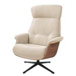 Relaxfauteuil Anderson IV Geweven stof Saia: Beige - Zwart - Notenboom