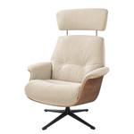 Relaxfauteuil Anderson IV Geweven stof Saia: Beige - Zwart - Notenboom