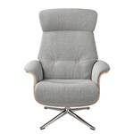 Relaxfauteuil Anderson IV Geweven stof Saia: Lichtgrijs - Chroomkleurig glanzend - Notenboom