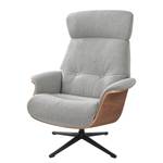 Relaxfauteuil Anderson IV Geweven stof Saia: Lichtgrijs - Zwart - Notenboom