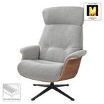 Relaxfauteuil Anderson IV Geweven stof Saia: Lichtgrijs - Zwart - Notenboom