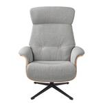 Relaxfauteuil Anderson IV Geweven stof Saia: Lichtgrijs - Zwart - Notenboom