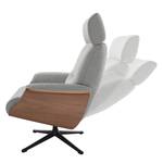 Relaxfauteuil Anderson IV Geweven stof Saia: Lichtgrijs - Zwart - Notenboom