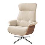 Fauteuil relax Anderson IV Tissu Saia: Beige - Chrome brillant - Noyer