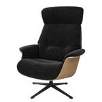 Relaxfauteuil Anderson IV Geweven stof Saia: Antraciet - Zwart - Eik