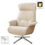 Relaxsessel Anderson IV Webstoff Saia: Beige - Chrom glänzend - Eiche