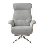 Relaxfauteuil Anderson IV Geweven stof Saia: Lichtgrijs - Chroomkleurig glanzend - Eik