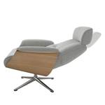 Relaxfauteuil Anderson IV Geweven stof Saia: Lichtgrijs - Chroomkleurig glanzend - Eik