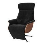 Relaxfauteuil Anderson V Geweven stof Saia: Antraciet - Zwart - Notenboom