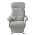 Relaxfauteuil Anderson V Geweven stof Saia: Lichtgrijs - Chroomkleurig glanzend - Notenboom