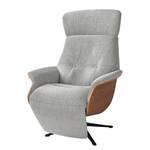 Relaxfauteuil Anderson V Geweven stof Saia: Lichtgrijs - Zwart - Notenboom