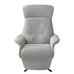 Relaxfauteuil Anderson V Geweven stof Saia: Lichtgrijs - Zwart - Notenboom