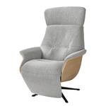 Relaxfauteuil Anderson V Geweven stof Saia: Lichtgrijs - Zwart - Eik