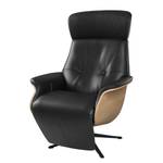 Fauteuil relax Anderson II Cuir Neto : Noir - Noir - Chêne