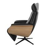 Relaxfauteuil Anderson II Leer Neto: Zwart - Zwart - Eik