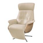 Fauteuil relax Anderson II Cuir véritable Neka : Cachemire - Chrome brillant - Chêne