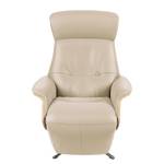 Fauteuil relax Anderson II Cuir véritable Neka : Cachemire - Chrome brillant - Chêne