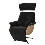 Fauteuil relax Anderson V Tissu Saia: Anthracite - Noir - Chêne