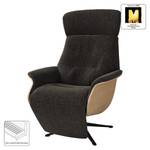 Relaxfauteuil Anderson V Geweven stof Saia: Zwart-Bruin - Zwart - Eik