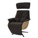 Relaxfauteuil Anderson V Geweven stof Saia: Zwart-Bruin - Zwart - Eik