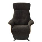 Relaxfauteuil Anderson V Geweven stof Saia: Zwart-Bruin - Zwart - Eik