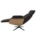 Relaxfauteuil Anderson V Geweven stof Saia: Zwart-Bruin - Zwart - Eik