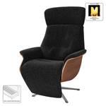 Fauteuil relax Anderson V Tissu Saia: Anthracite - Chrome brillant - Noyer