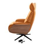 Relaxfauteuil Anderson VI Echt leer Neka: Cognackleurig - Zwart - Notenboom