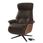 Fauteuil relax Anderson VI Cuir véritable Neka : Marron foncé - Noir - Noyer