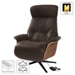 Fauteuil relax Anderson VI Cuir véritable Neka : Marron foncé - Noir - Noyer