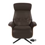 Fauteuil relax Anderson VI Cuir véritable Neka : Marron foncé - Noir - Noyer