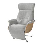 Relaxfauteuil Anderson V Geweven stof Saia: Lichtgrijs - Chroomkleurig glanzend - Eik