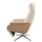 Fauteuil relax Anderson V Tissu Saia: Beige - Chrome brillant - Chêne