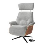 Fauteuil relax Anderson III Tissu Saia: Gris clair - Noir - Noyer