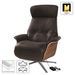 Fauteuil relax Anderson VI Cuir Neto : Marron - Chrome brillant - Noyer