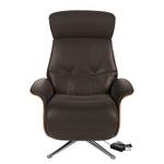 Fauteuil relax Anderson VI Cuir Neto : Marron - Chrome brillant - Noyer