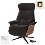 Fauteuil relax Anderson III Tissu Saia: Noir-Marron - Noir - Noyer